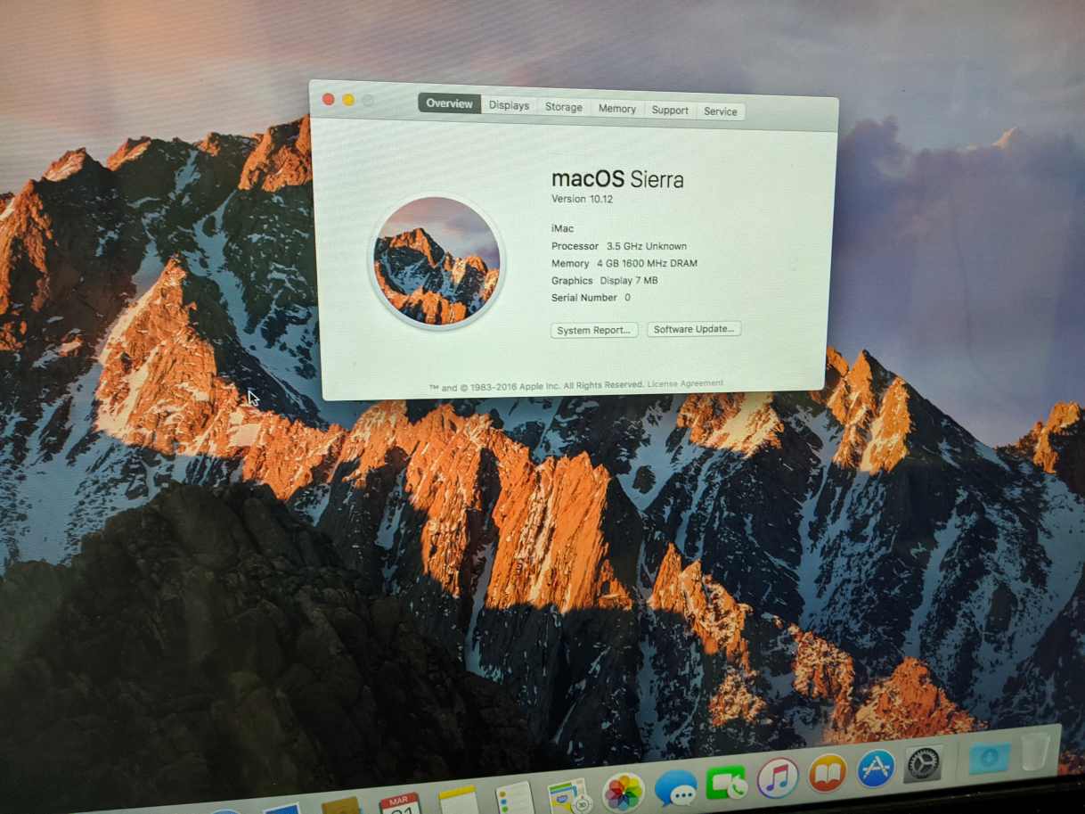 Successful installation of macOS Sierra on a virtual machine