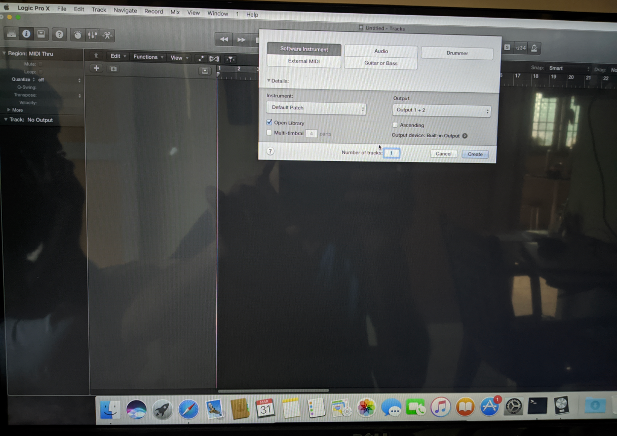 Logic Pro X running on macOS on a virtual machine